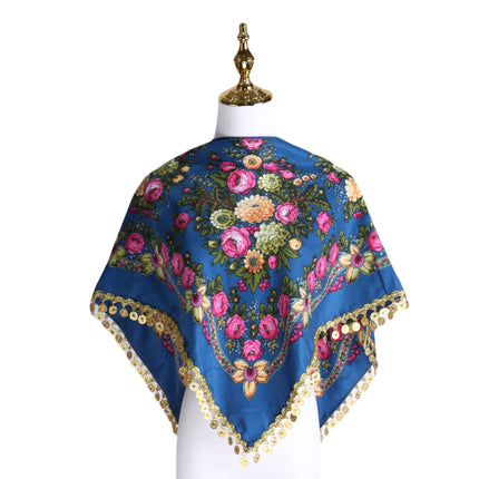Amazon Cross-border New Gorgeous Golden Sequins Advanced Scarf Double-sided Warm Windproof Multifunctional Triangle Towel