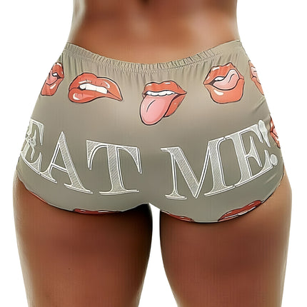 TD2772 European and American Amazon Summer New Women's Tight Stretch Casual Shorts Lip Letter Printed Hot Pants