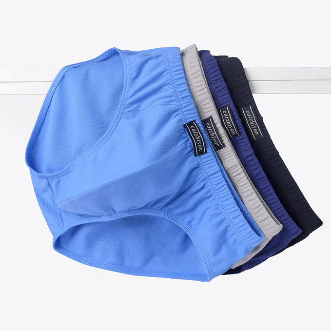 Carefully Selected Pure Cotton Men's Underwear Plus Size Briefs Breathable Sweat-Absorbent Middle-Aged and Elderly Cotton Briefs Men's Wholesale