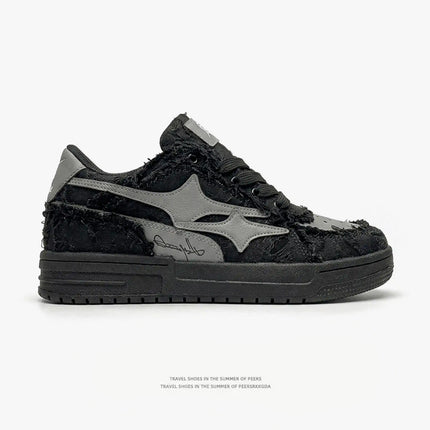 Guangzhou Shoes Destroyed Aesthetic Design Men's Shoes Men's Trendy Shoes White Sneakers Casual White Shoes Men's and Women's Couple Shoes