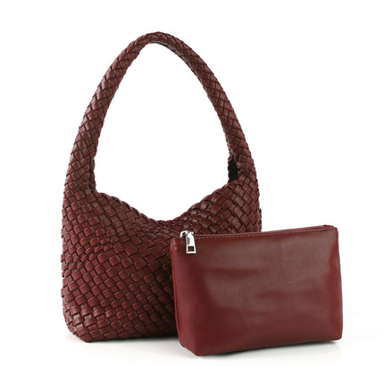 Pure Hand-woven Lunch Box Bag High-end Underarm Bag Fashion Women's Bag Cross-border Portable Shoulder Bag