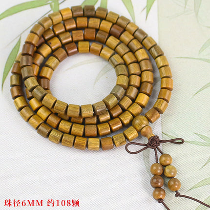 Natural Green Sandalwood 108 Beads Sandalwood Multi-Circle Men's and Women's Bracelets Wooden Toy Bracelets and Rosary Beads