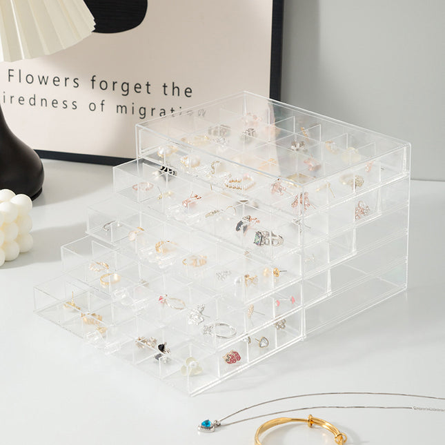Jewelry Storage Box Drawer-type Internet Celebrity ins Style Large-capacity Household Organizing Box Earrings Necklace Bracelet Storage Box