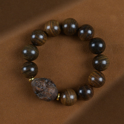 Shen Guibao Chen Xiang 8mm Double Ring Half Bracelet Barrel Bead Bracelet Five Sutra String Beads Niche Wen Play Jewelry Wholesale