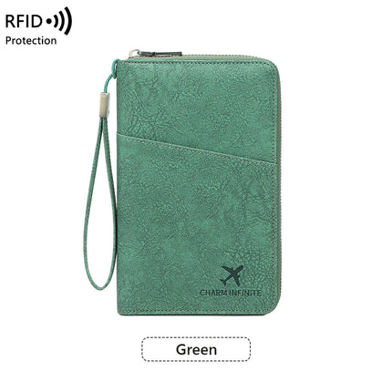 New Rfid Family Passport Holder Wallet Travel Document Storage Bag Simple Large-Capacity Credit Card Protective Case