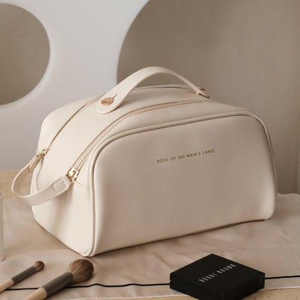 Korean-style new double-bone toast cosmetic bag women's large capacity portable wash storage bag travel business trip organizing bag
