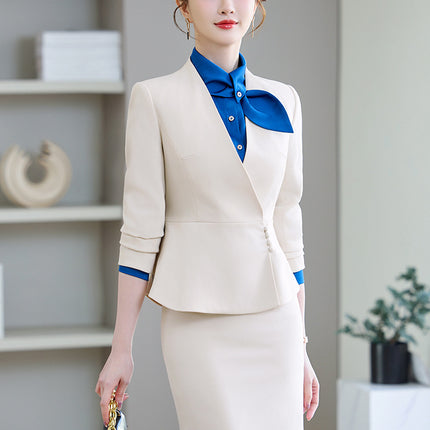 Cross-Border Professional Attire Goddess Style Long-Sleeved Beauty Salon Front Desk Fashion Hotel Manager Sales Department Jewelry Store Work Clothes