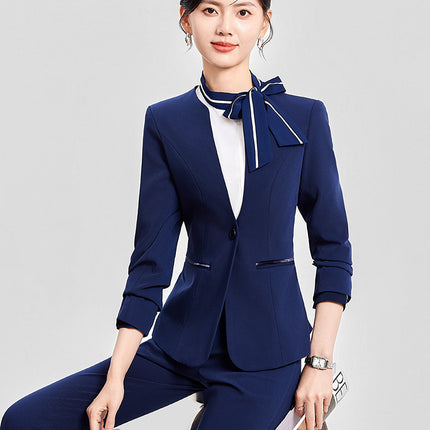 Professional suit female spring and autumn 2024 new hotel manager overalls front desk reception tooling gold shop suit jacket