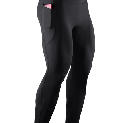 Running Marathon Compression Pants for Men, Fleece-Lined Winter Fitness Yoga Pants, High-Elastic Tight-Fitting Sports Leggings for Athletes