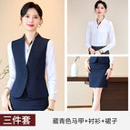Navy blue vest + 7703 navy blue skirt + 6706 white shirt / S