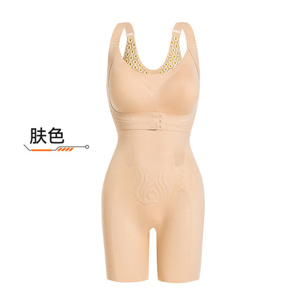Authentic F1 Lightweight Shapewear Bodysuit with Thin Back Lift, Chest Support, Tummy Control, Butt Lift, Bio-Ceramic Body Shaper with Chest Pads