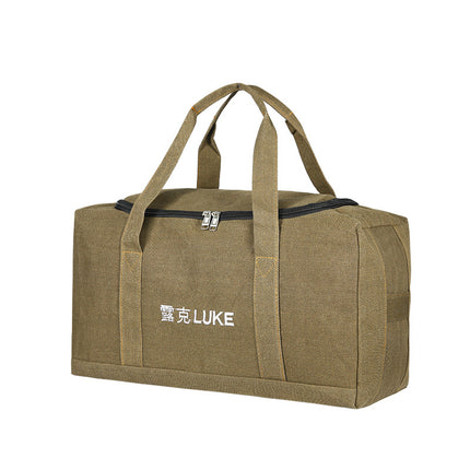 Luke Outdoor Portable Canvas Bag Camping Style Picnic Table and Chair Cosmetics Bag Large Capacity Lightweight Thickeneded Luggage Bag