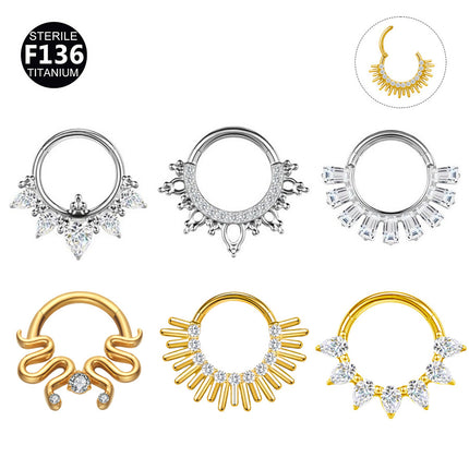 2024 new G23 titanium alloy tassel nose ring ear bone ring carved nose ring explosion puncture jewelry