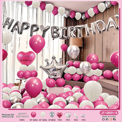 Birthday Balloon Party Decorations Scene Layout Background Wall Dressing Supplies Premium Feeling Package Foreign Trade suit