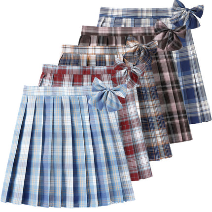 Underwear Safety Lining Anti-Exposure Plaid Pleated Skirt Short Skirt High Waist Skirt School Uniform Class Uniform Garden Uniform Uniform Work Clothes