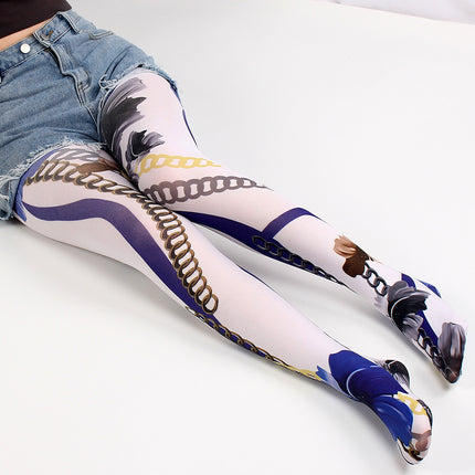 Cross-Border Spring and Autumn Thin Pantyhose Women's Stockings Red Lip Plaid Star Print Pantyhose Leggings Summary Wholesale