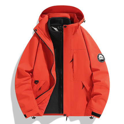 New Outdoor Three-In-One Jacket with Removable Liner, Thickened, Warm, Windproof and Waterproof Mountaineering Jacket for Men