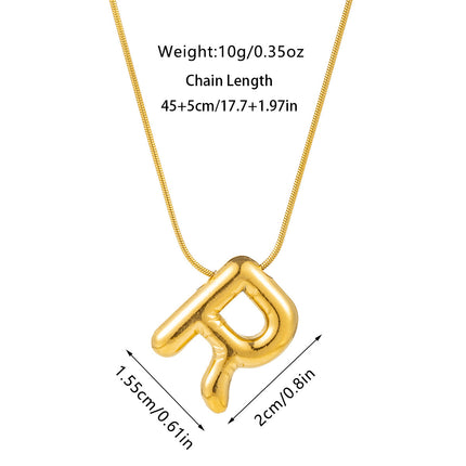 Cross-border fashion sense Europe and the United States 26 English letter pendant smooth bubble letter necklace women wholesale