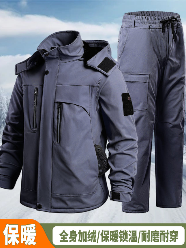 Cross-Border Winter Cold-Proof and Warm Work Clothes, Outdoor Jackets, Waterproof Loose Cycling and Crawling Tactical Suits