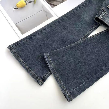 Korean Style Micro-flare Jeans Women's Autumn and Winter New High Waist Slim-fit Niche Design Sense Slim-fit Tall Horseshoe Pants