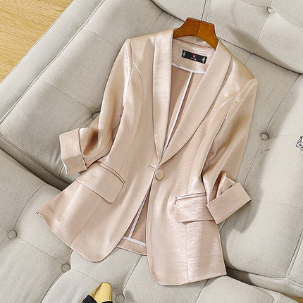 Spring and Summer 2025 New Fashion Elegant V-neck Cardigan Suit Business Wear Casual Work Clothes Host Suit