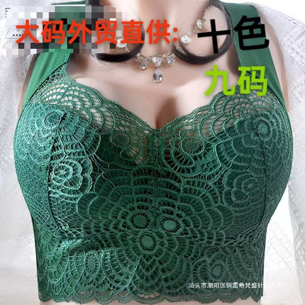 European and American Wire-Free Intimates Large Size Sexy Lace Sports Sleep Vest Bra Fat mm Thin Push-Up Bra