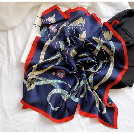 70cm Imitation Silk Square Scarf Fashion All-match Silk Scarf Professional Scarf Korean Style Neck Protection Scarf Decorative Small Square Scarf