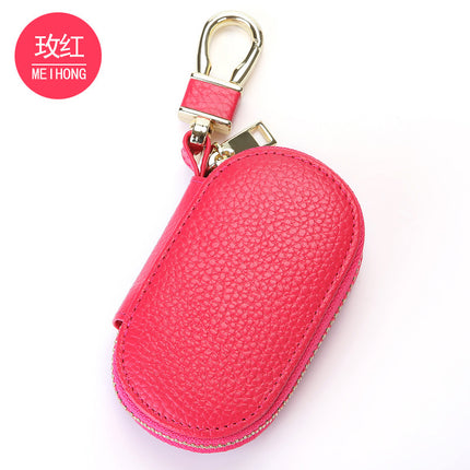 The first layer of cowhide new 2024 litchi pattern can be factory direct sales key set model GM key case