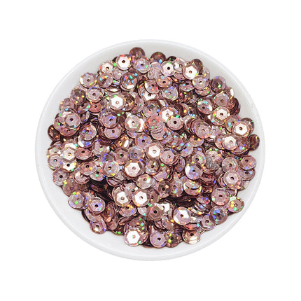 6MM round curved surface hole PVC sequins jewelry accessories concave and convex surface wholesale flat bottom hexagonal sewing clothing beads