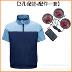 [3-hole complete set] dark blue + (3 fans + cables + 20,000 power bank) / S/M