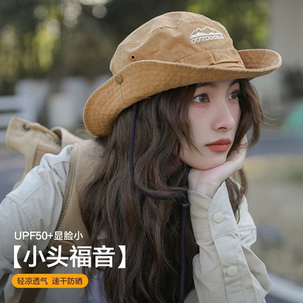 Mountaineering Hat Small Head Circumference Hat Women's Outdoor Camping Style Hiking Hiking Small Western Cowboy Hat Sun Protection Korean Version