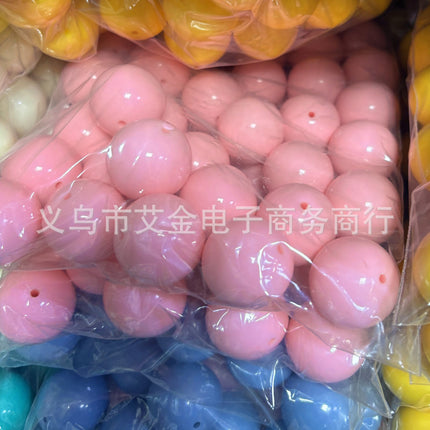 30mm solid color acrylic beads 25mm smooth translucent popular necklace key chain clothing headdress pendant