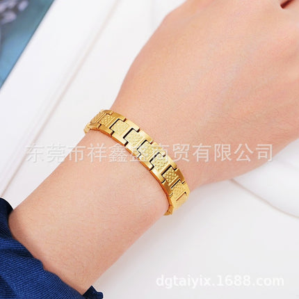 Cross-Border E-Commerce Fish Scale Pattern Stainless Steel Jewelry Titanium Steel Bracelet Men's Chain Saturn Personality Chain Trendy Hot Item