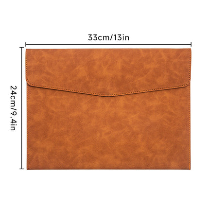 Magnetic suction leather file bag large capacity business meeting file bag waterproof office information storage book custom logo