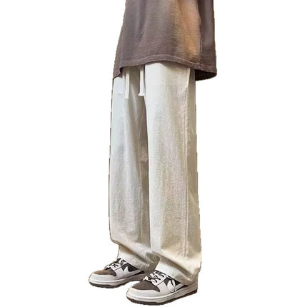 2025 Summer New Loose Casual Pants for Men Korean Style Trendy Versatile Thin Drape Wide-Leg Floor-Length Trousers
