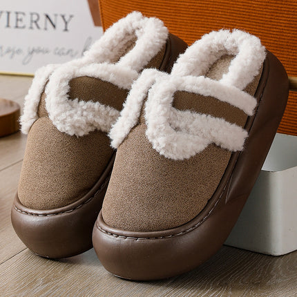 Furry Cotton Slippers for Women, Cartoon Style, Soft Sole, Suitable for Outdoor Wear, Warm, Non-Slip, Home Use, Velvet Material, Thick Sole for Winter