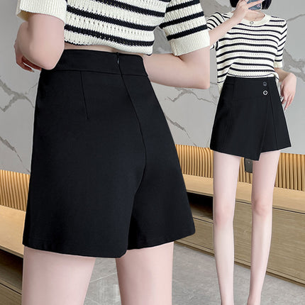 Shorts Women's Summer Thin Design Sense Petite Front Skirt Rear Pants Fake Two-piece Shorts High Waist Slim A- line Skirt Pants