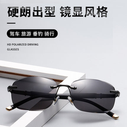 Video No. New Cut Frameless Cut Sunglasses Men's Outdoor Driving Fishing Special Sunglasses Anti-UV
