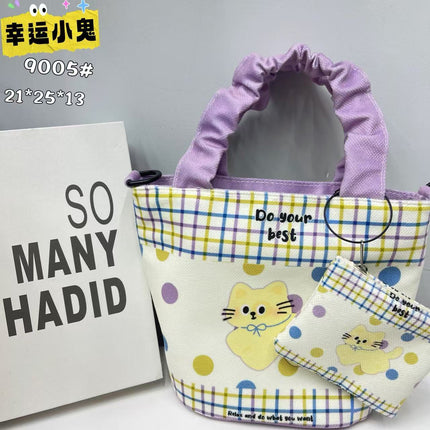 New Girls Handbag Storage Bag Cute Lunch Box Bag Handbag Mother Bag Korean Cartoon Bag Hand Bag