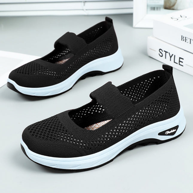 Shoes for Women, New Summer Breathable Casual Shoes, Hollow Soft-Soled Clogs, Outer Wear, Old Beijing Cloth Shoes for Women