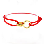 Red rope + gold accessories