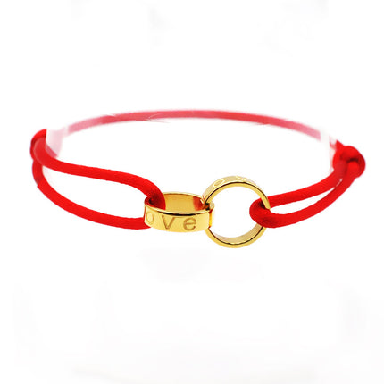 Cross-border supply Foreign Trade hand-woven couple stainless steel bracelet love double ring bracelet adjustable bracelet