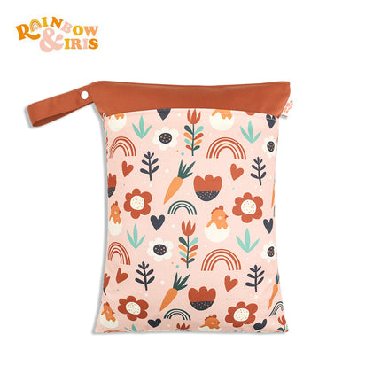 Nordic printing storage hanging bag cross-border hot sale baby diaper bag wetbag wet and dry separation double-layer waterproof bag