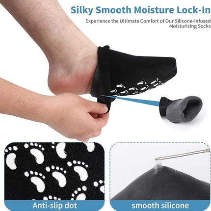 Cross-border spa gel socks men's casual non-slip moisturizing anti-dry socks heel protection silicone socks