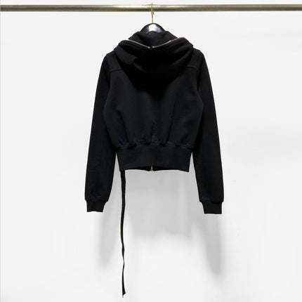 2026 New Women's Sweatshirt Dark Style Hoodie Jacket with Pockets European and American High Street Women's Waist-Cinching Ribbed Cotton Versatile