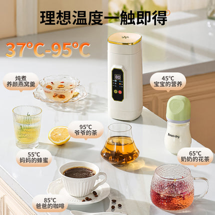 Insulated Cup That Can Boil Water, Portable Electric Water Cup for Travel and Hotels, 304 Stainless Steel Electric Hot Water Cup