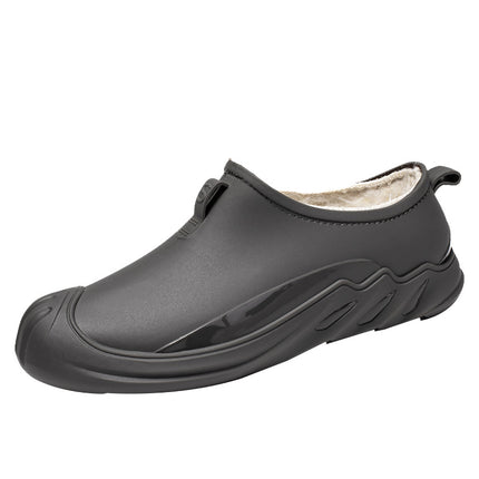Foreign Trade Rain Boots Men's Fashionable Low-Top Water Shoes Kitchen Work Non-Slip Waterproof Rubber Shoes Fishing Autumn and Winter Fleece-Lined Short Rain Boots