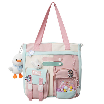 Wholesale New Casual Fashion Korean Style Fresh Color Contrast Backpack Middle School Student Schoolbag Japanese Niche Design Backpack