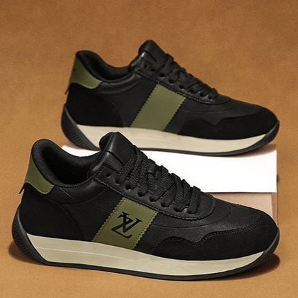 Men's Shoes 2026 Spring New Leather Casual Shoes Trendy Versatile Thick-Soled Height-Increasing Sneakers Men's Board Shoes