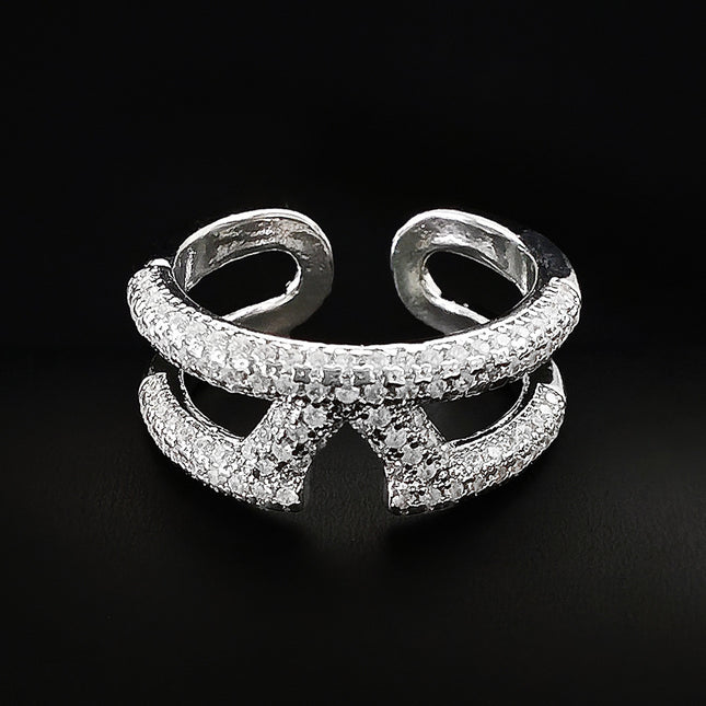 Amazon Light Luxury European and American Style Opening Adjustable Ring Female Niche Classic Design R8412